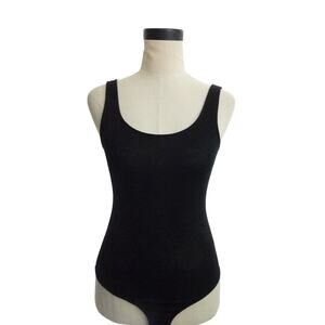 Zara Black Semi Sheer Glitter Sparkle Bodysuit One piece